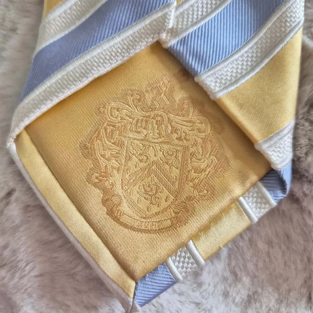 Donald J. Trump Signature Collection Yellow and Blue Striped Silk Necktie